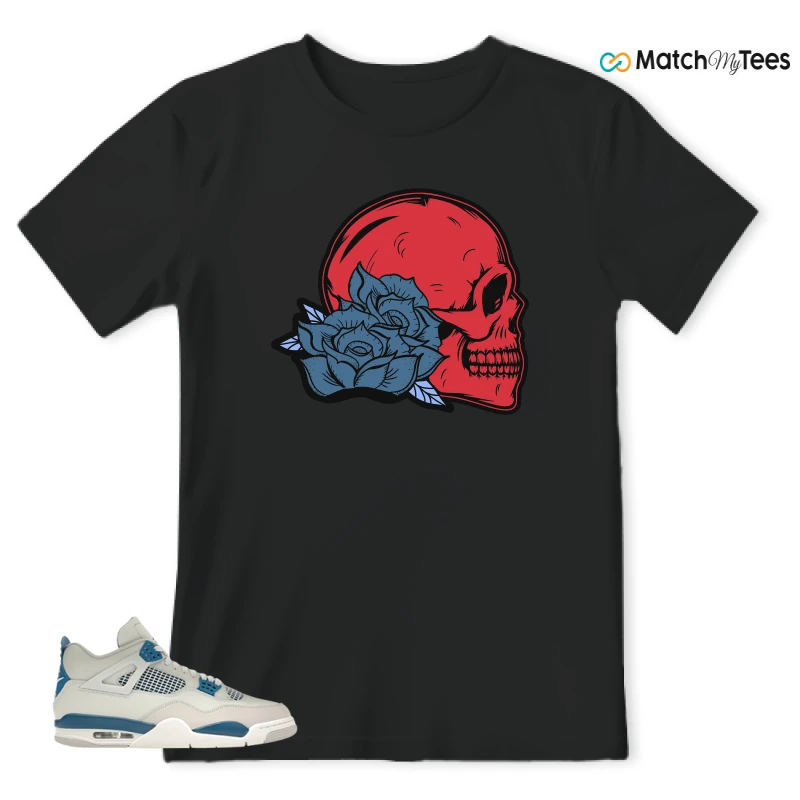 NIKE AIR JORDAN 4 MILITARY BLUE SNEAKER Matching Tees t-shirt