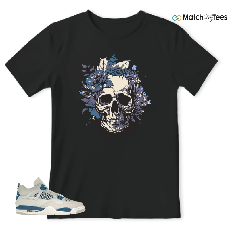 NIKE AIR JORDAN 4 MILITARY BLUE SNEAKER Matching Tees t-shirt