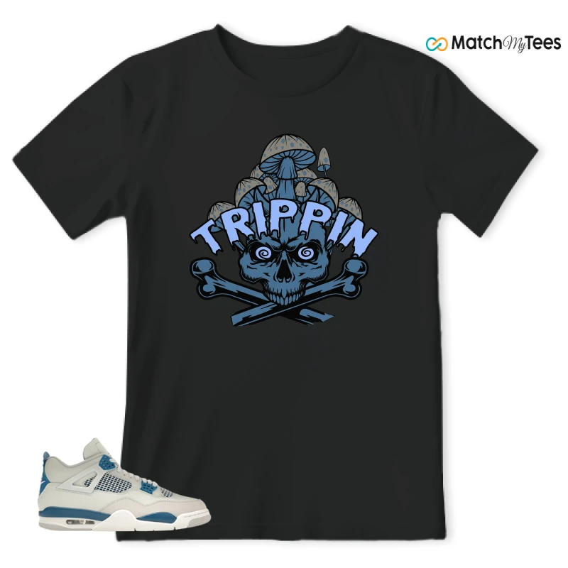 NIKE AIR JORDAN 4 MILITARY BLUE SNEAKER Matching Tees t-shirt