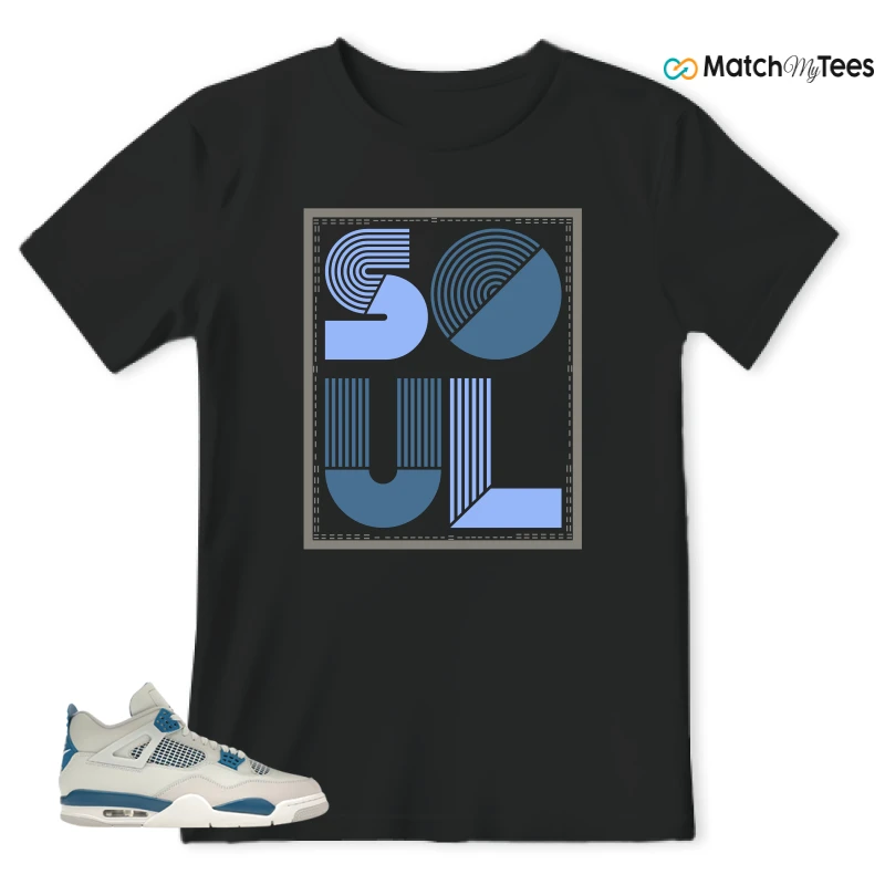 NIKE AIR JORDAN 4 MILITARY BLUE SNEAKER Matching Tees t-shirt
