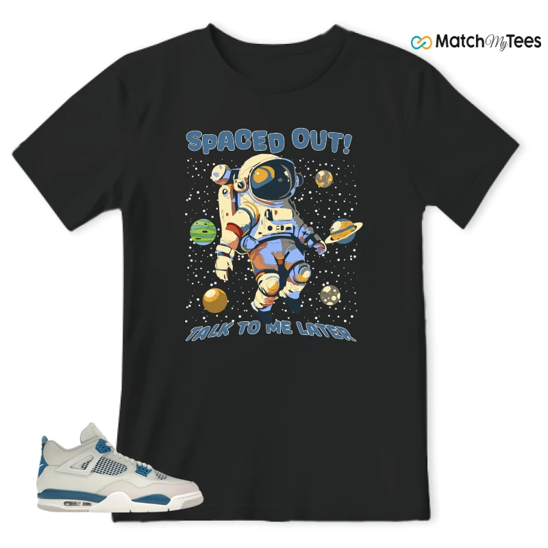 NIKE AIR JORDAN 4 MILITARY BLUE SNEAKER Matching Tees t-shirt