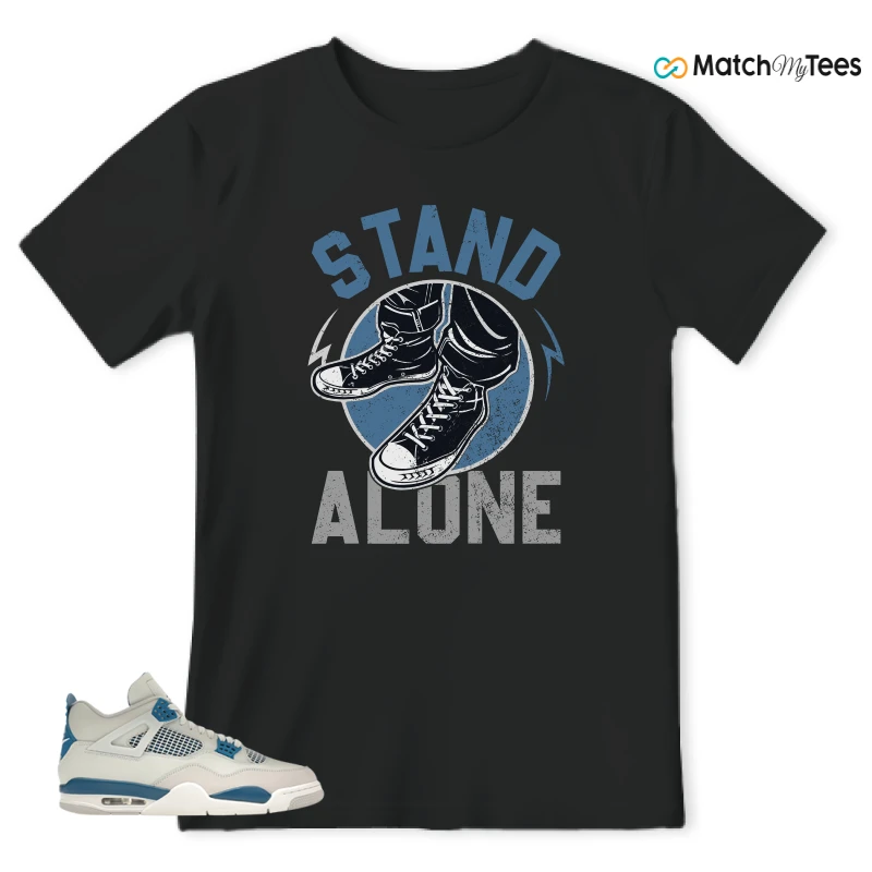 NIKE AIR JORDAN 4 MILITARY BLUE SNEAKER Matching Tees t-shirt