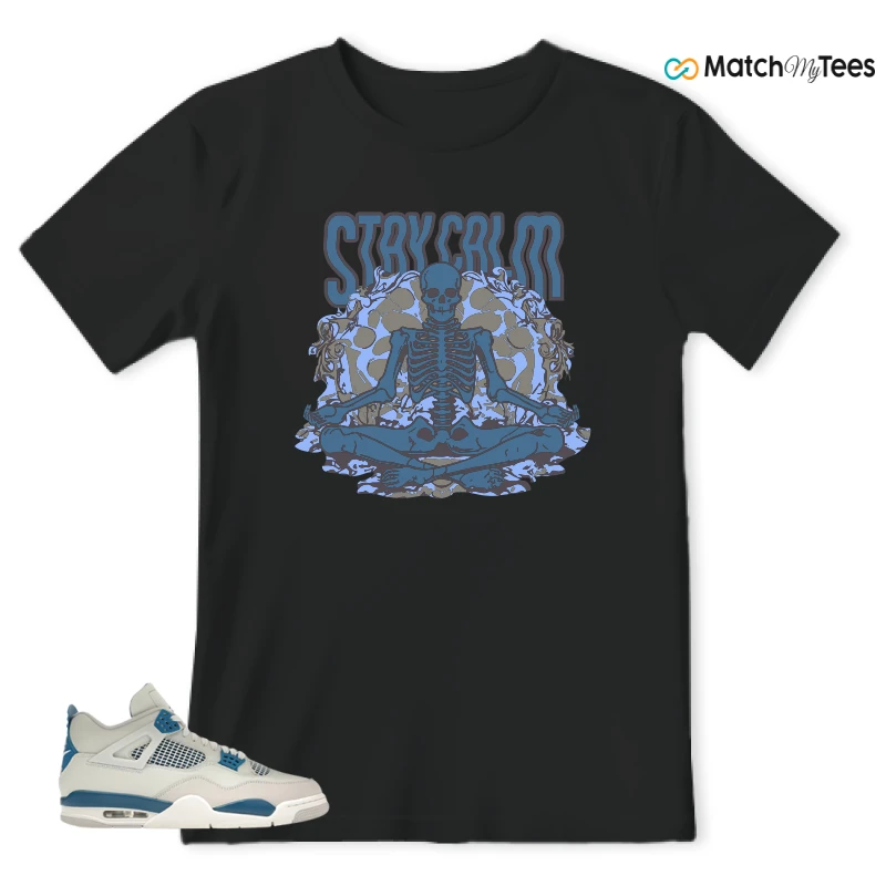 NIKE AIR JORDAN 4 MILITARY BLUE SNEAKER Matching Tees t-shirt