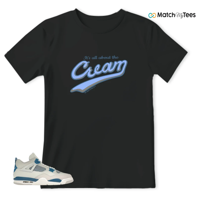NIKE AIR JORDAN 4 MILITARY BLUE SNEAKER Matching Tees t-shirt