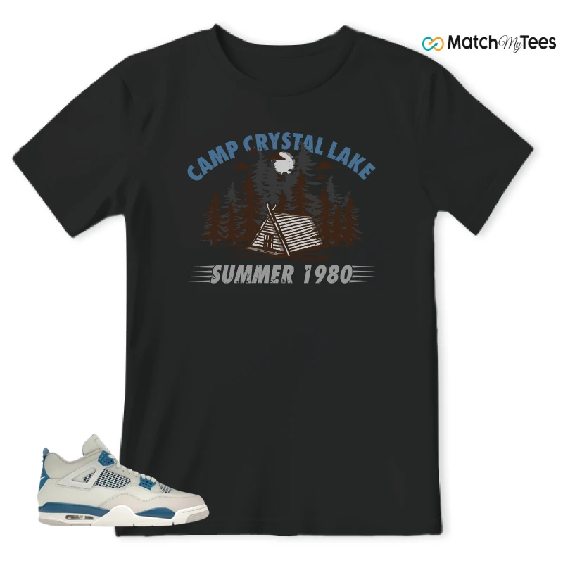 NIKE AIR JORDAN 4 MILITARY BLUE SNEAKER Matching Tees t-shirt
