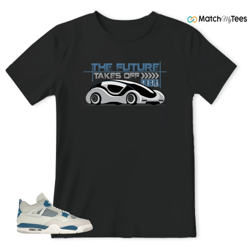 NIKE AIR JORDAN 4 MILITARY BLUE SNEAKER Matching Tees t-shirt