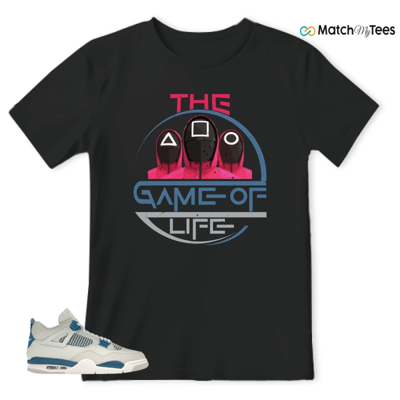 NIKE AIR JORDAN 4 MILITARY BLUE SNEAKER Matching Tees t-shirt
