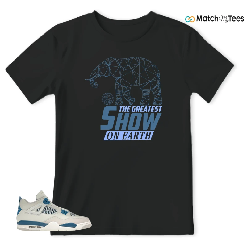 NIKE AIR JORDAN 4 MILITARY BLUE SNEAKER Matching Tees t-shirt