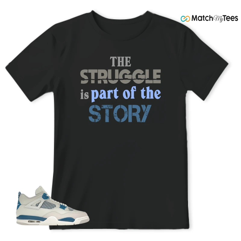 NIKE AIR JORDAN 4 MILITARY BLUE SNEAKER Matching Tees t-shirt