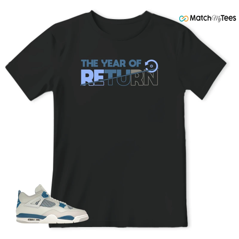 NIKE AIR JORDAN 4 MILITARY BLUE SNEAKER Matching Tees t-shirt