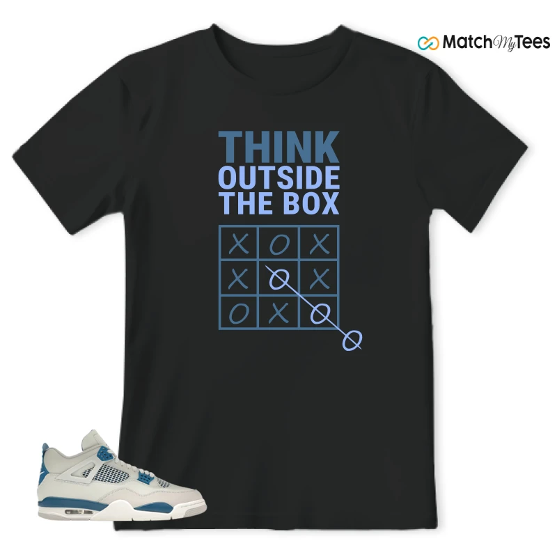 NIKE AIR JORDAN 4 MILITARY BLUE SNEAKER Matching Tees t-shirt