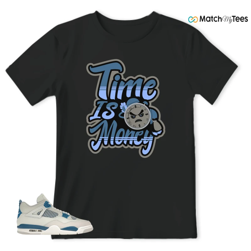 NIKE AIR JORDAN 4 MILITARY BLUE SNEAKER Matching Tees t-shirt
