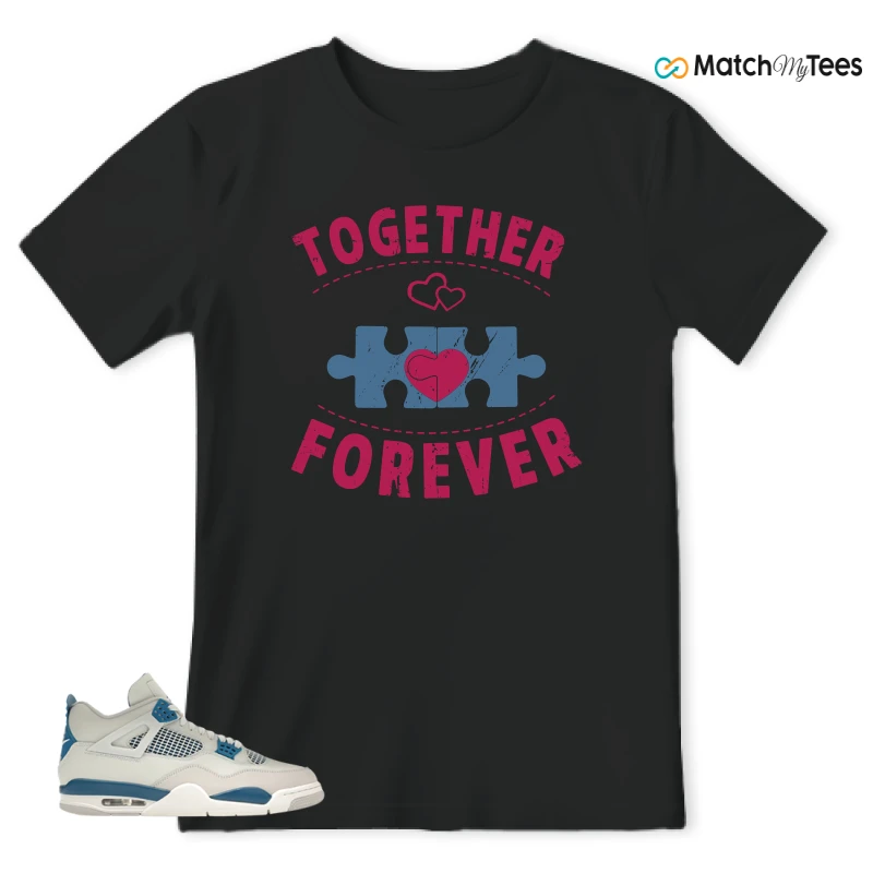 NIKE AIR JORDAN 4 MILITARY BLUE SNEAKER Matching Tees t-shirt