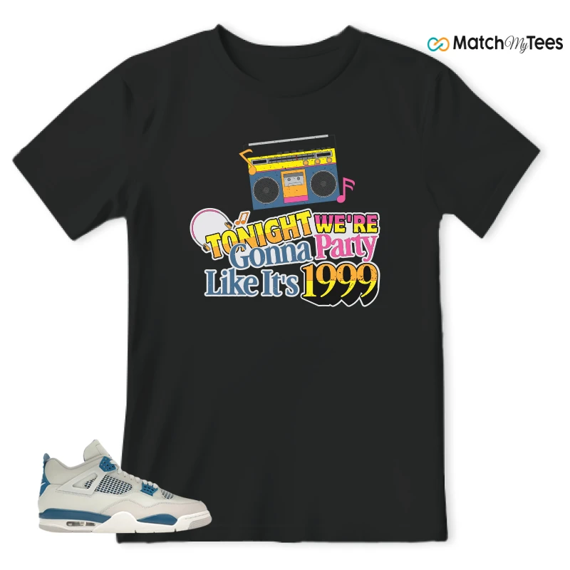 NIKE AIR JORDAN 4 MILITARY BLUE SNEAKER Matching Tees t-shirt