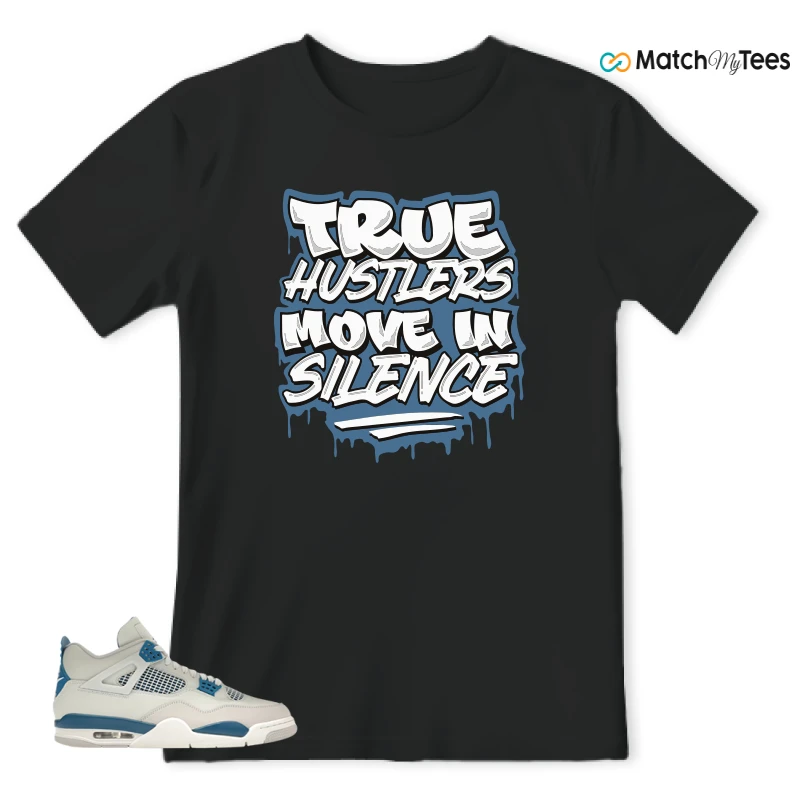 NIKE AIR JORDAN 4 MILITARY BLUE SNEAKER Matching Tees t-shirt