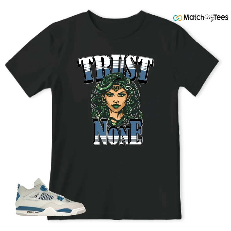 NIKE AIR JORDAN 4 MILITARY BLUE SNEAKER Matching Tees t-shirt