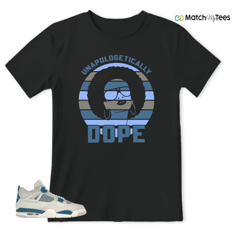 NIKE AIR JORDAN 4 MILITARY BLUE SNEAKER Matching Tees t-shirt
