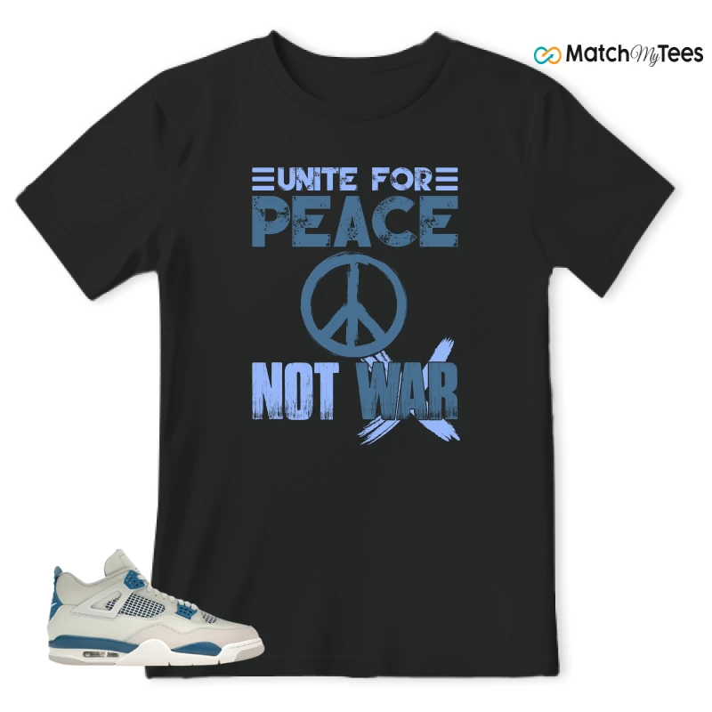 NIKE AIR JORDAN 4 MILITARY BLUE SNEAKER Matching Tees t-shirt
