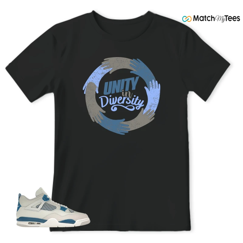 NIKE AIR JORDAN 4 MILITARY BLUE SNEAKER Matching Tees t-shirt