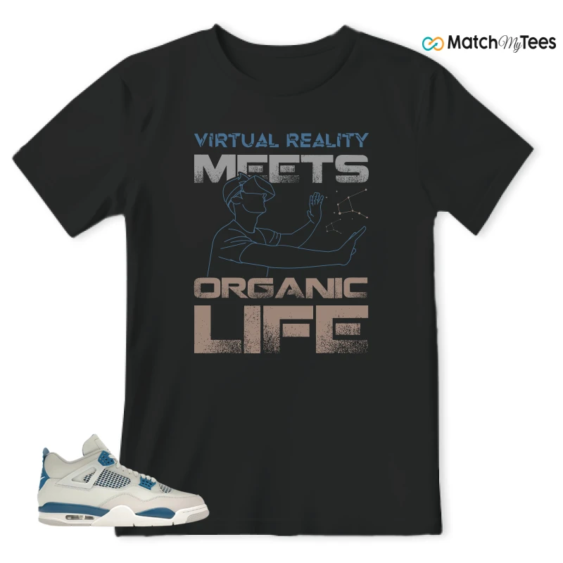 NIKE AIR JORDAN 4 MILITARY BLUE SNEAKER Matching Tees t-shirt