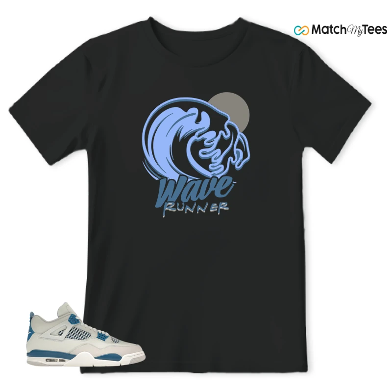 NIKE AIR JORDAN 4 MILITARY BLUE SNEAKER Matching Tees t-shirt
