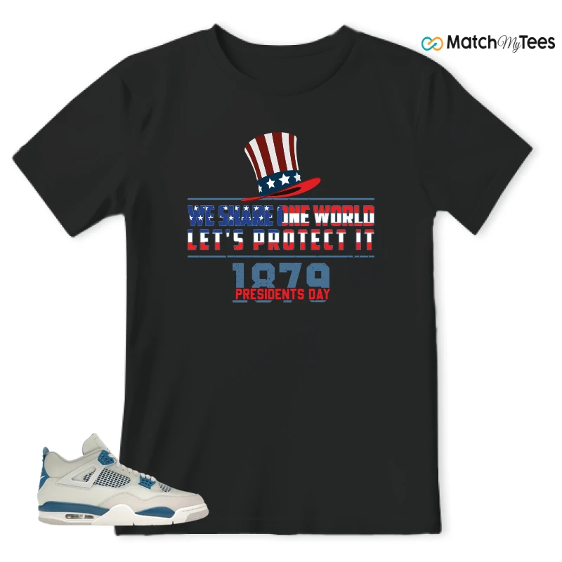 NIKE AIR JORDAN 4 MILITARY BLUE SNEAKER Matching Tees t-shirt