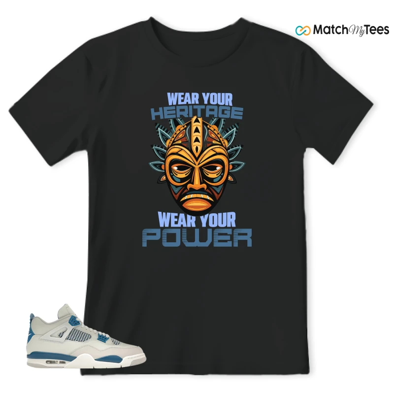 NIKE AIR JORDAN 4 MILITARY BLUE SNEAKER Matching Tees t-shirt