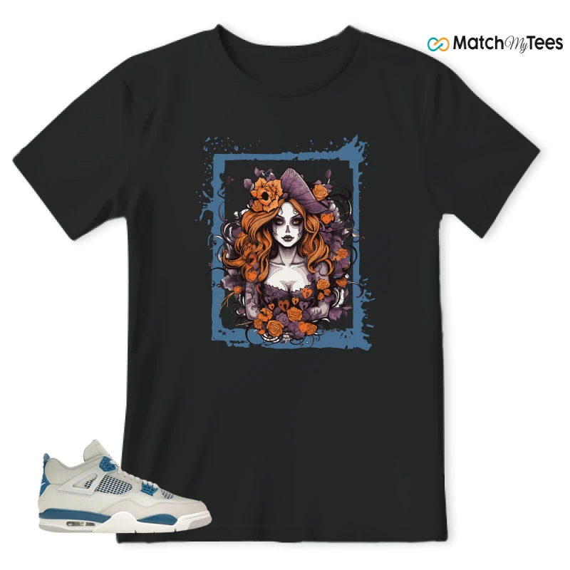 NIKE AIR JORDAN 4 MILITARY BLUE SNEAKER Matching Tees t-shirt