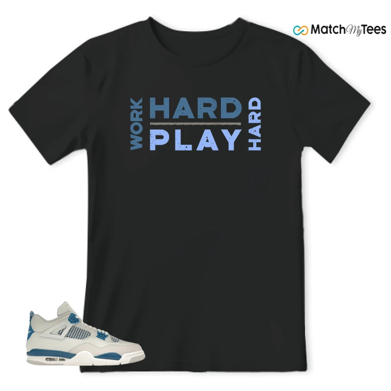 NIKE AIR JORDAN 4 MILITARY BLUE SNEAKER Matching Tees t-shirt
