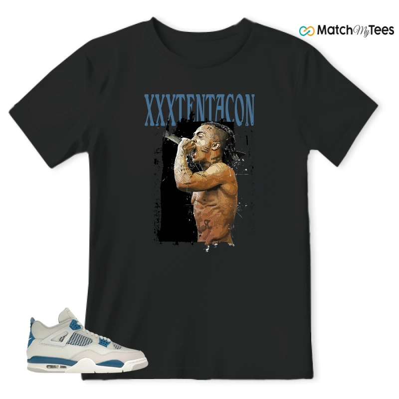 NIKE AIR JORDAN 4 MILITARY BLUE SNEAKER Matching Tees t-shirt