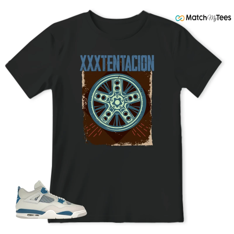 NIKE AIR JORDAN 4 MILITARY BLUE SNEAKER Matching Tees t-shirt