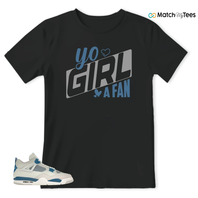 NIKE AIR JORDAN 4 MILITARY BLUE SNEAKER Matching Tees t-shirt