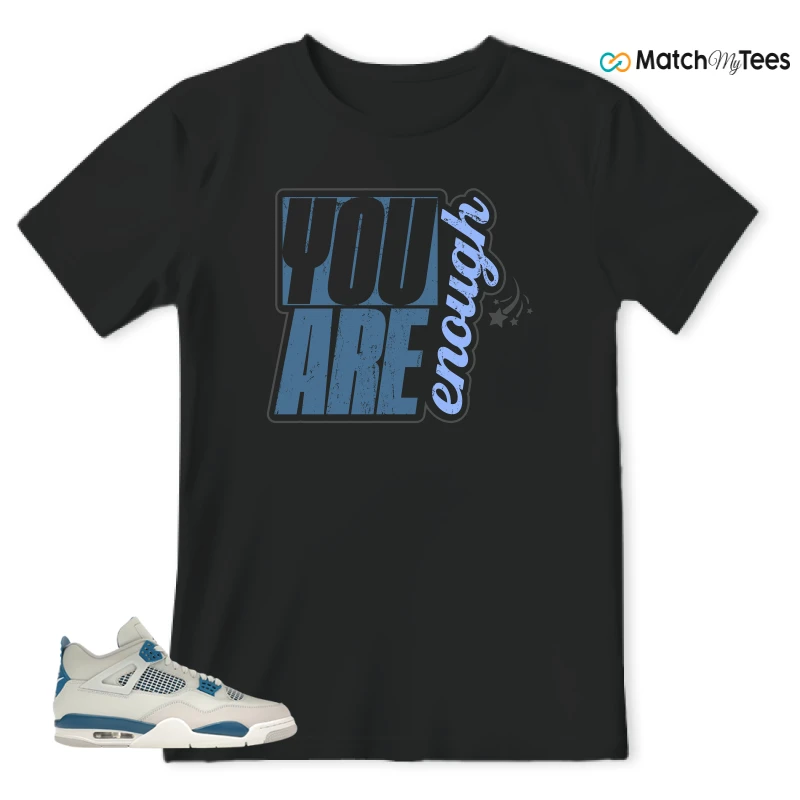 NIKE AIR JORDAN 4 MILITARY BLUE SNEAKER Matching Tees t-shirt