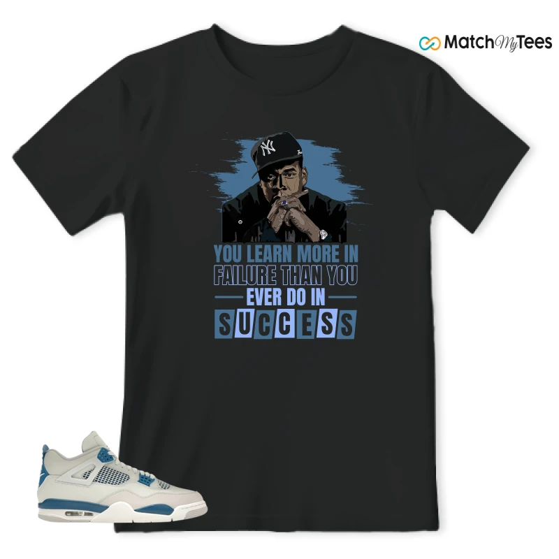 NIKE AIR JORDAN 4 MILITARY BLUE SNEAKER Matching Tees t-shirt