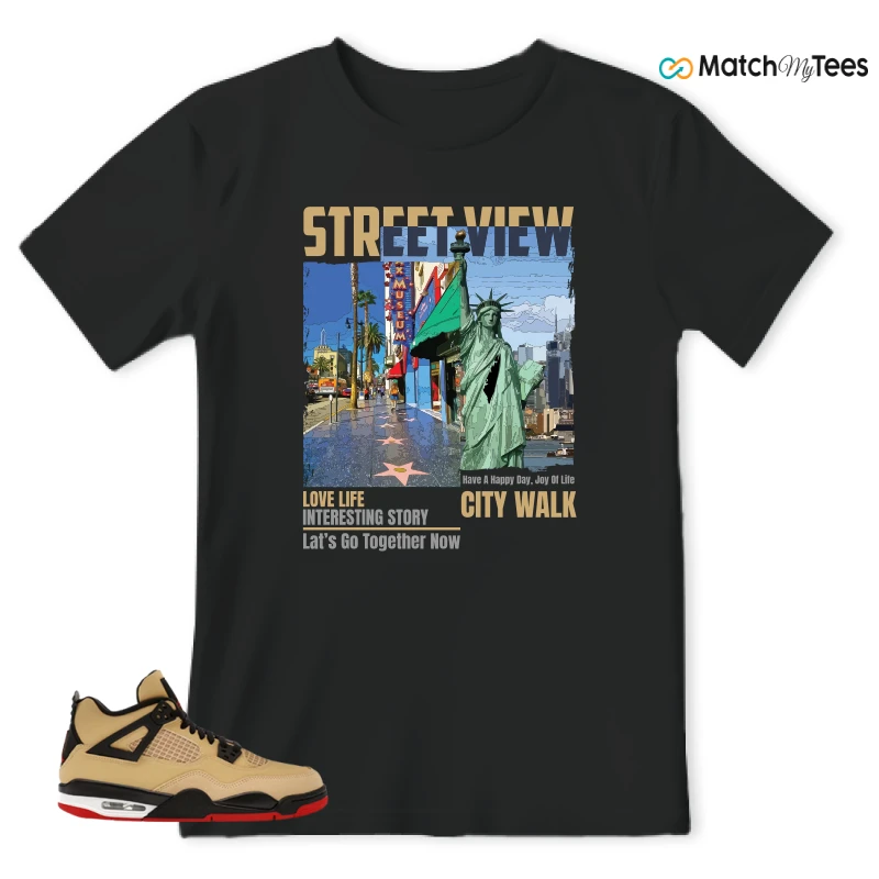 NIKE AIR JORDAN 4 RETRO GS PIZZA SNEAKER Matching Tees t-shirt
