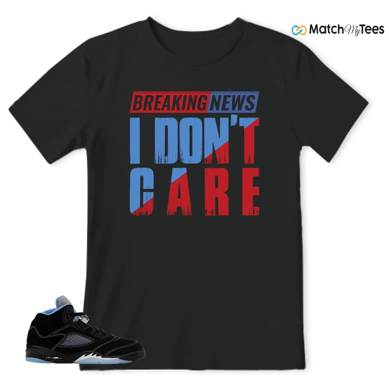 NIKE AIR JORDAN 5 BLACK UNIVERSITY BLUE SNEAKER Matching Tees t-shirt