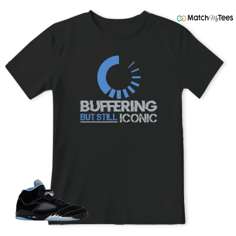 NIKE AIR JORDAN 5 BLACK UNIVERSITY BLUE SNEAKER Matching Tees t-shirt