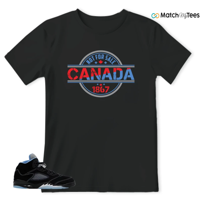 NIKE AIR JORDAN 5 BLACK UNIVERSITY BLUE SNEAKER Matching Tees t-shirt