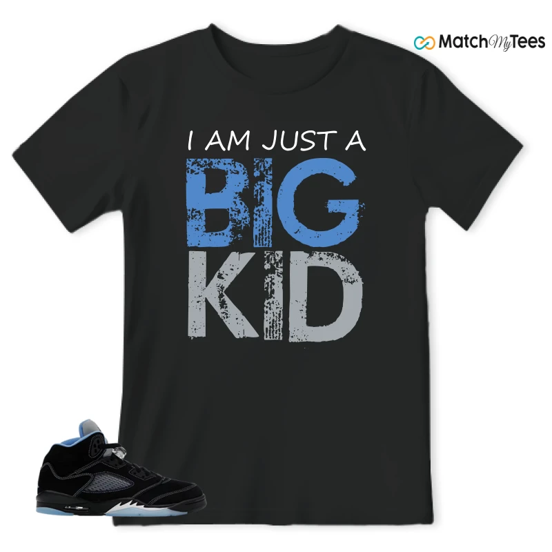 NIKE AIR JORDAN 5 BLACK UNIVERSITY BLUE SNEAKER/BLACK/UNIVERSITY BLUE/WHITE matching T-shirt