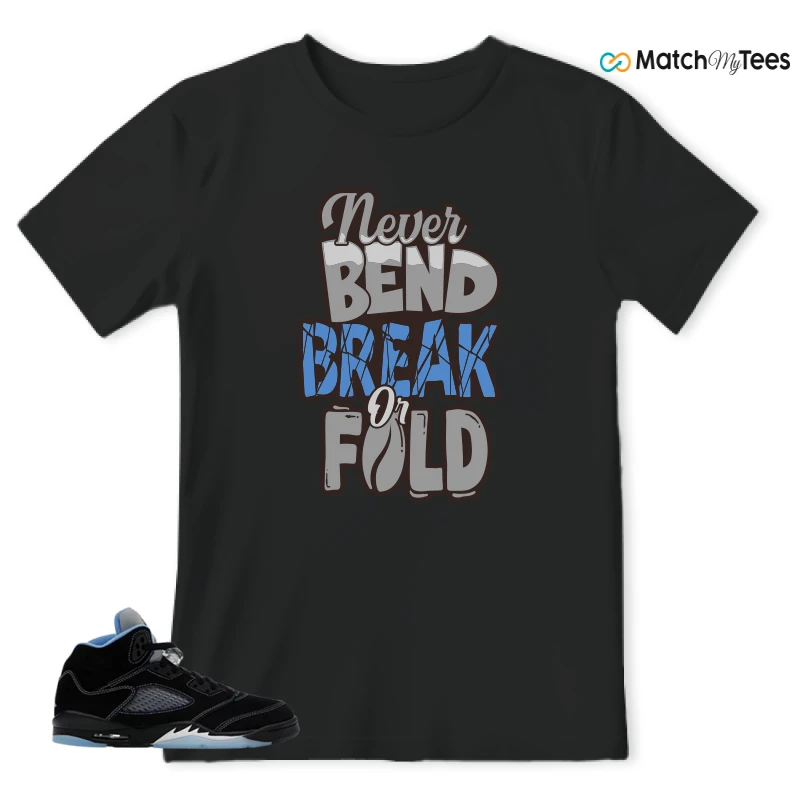 NIKE AIR JORDAN 5 BLACK UNIVERSITY BLUE SNEAKER Matching Tees t-shirt