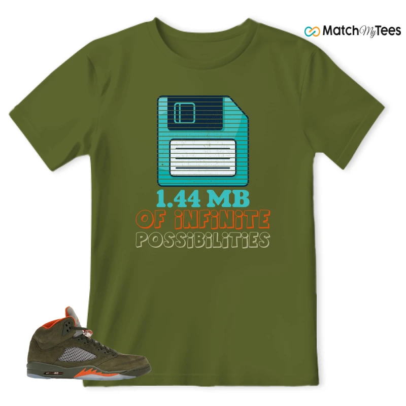 NIKE AIR JORDAN 5 OLIVE SNEAKER Matching Tees t-shirt