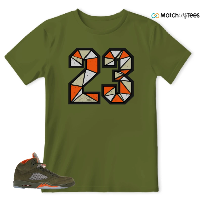 NIKE AIR JORDAN 5 OLIVE SNEAKER Matching Tees t-shirt