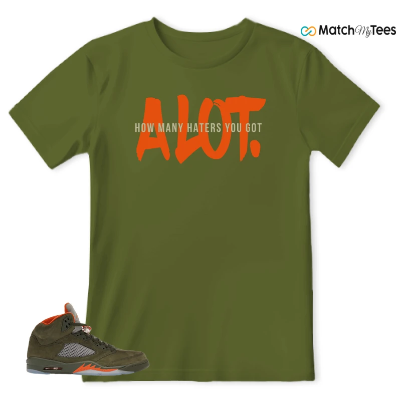 NIKE AIR JORDAN 5 OLIVE SNEAKER Matching Tees t-shirt