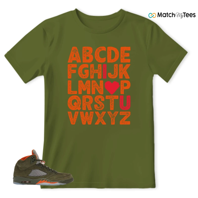 NIKE AIR JORDAN 5 OLIVE SNEAKER Matching Tees t-shirt