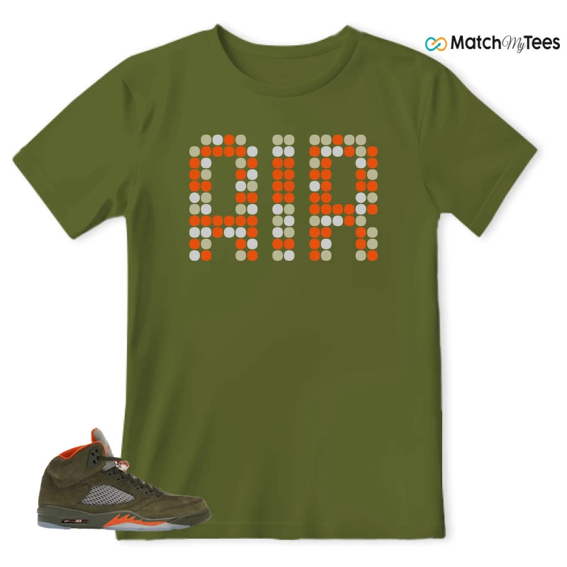 NIKE AIR JORDAN 5 OLIVE SNEAKER Matching Tees t-shirt