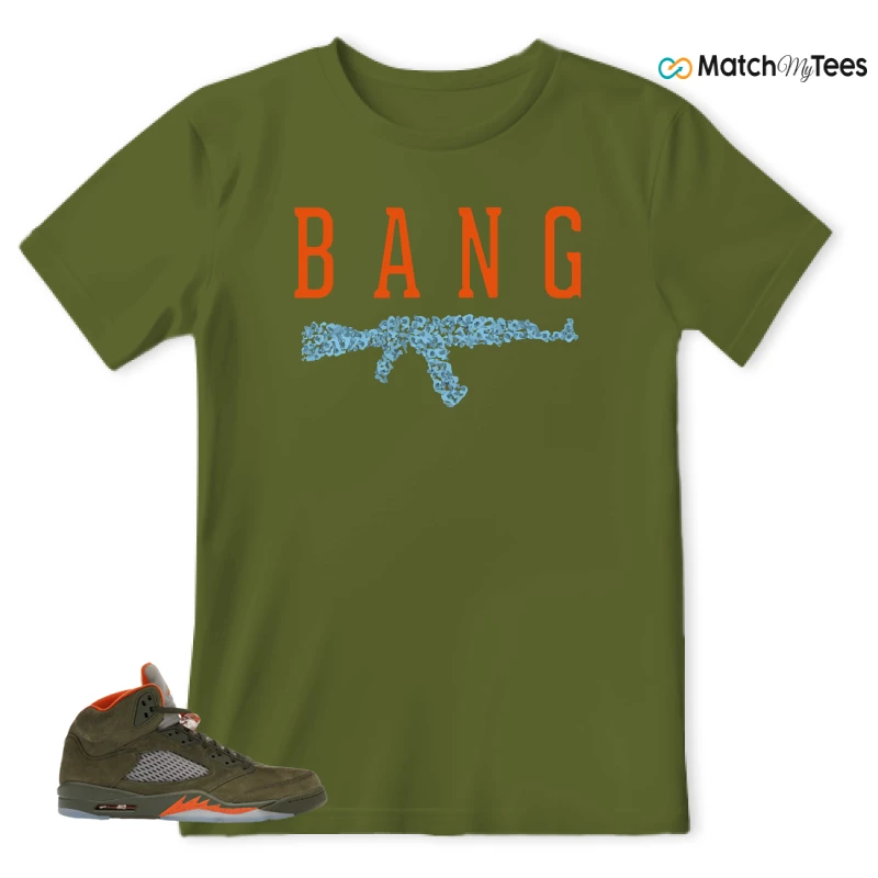 NIKE AIR JORDAN 5 OLIVE SNEAKER Matching Tees t-shirt