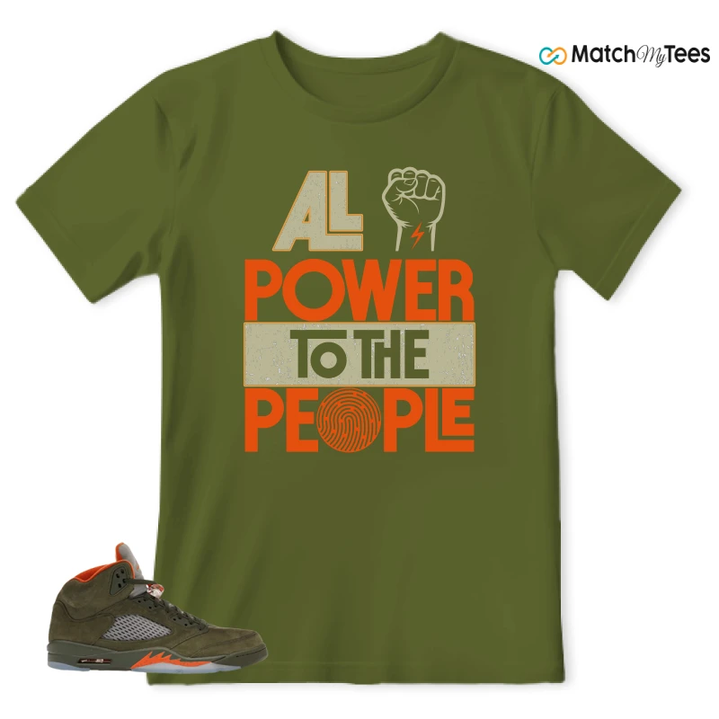 NIKE AIR JORDAN 5 OLIVE SNEAKER Matching Tees t-shirt