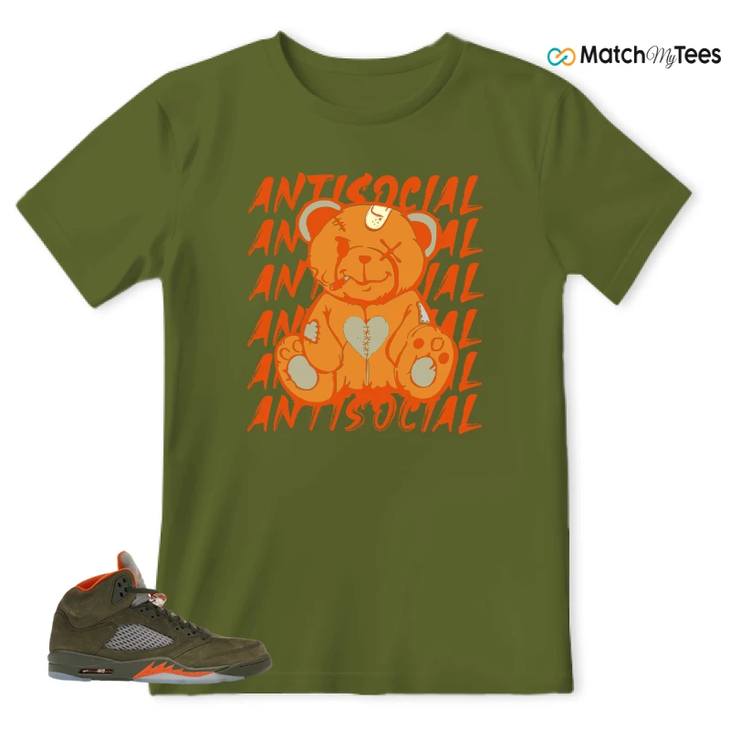 NIKE AIR JORDAN 5 OLIVE SNEAKER Matching Tees t-shirt