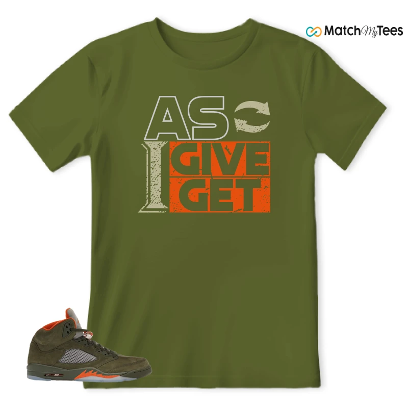 NIKE AIR JORDAN 5 OLIVE SNEAKER Matching Tees t-shirt