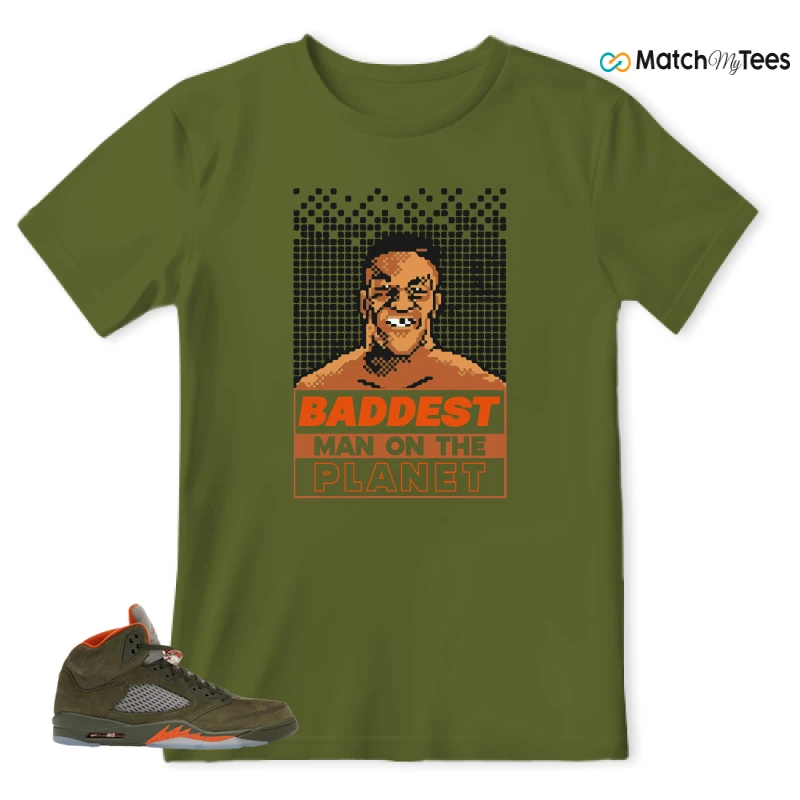 NIKE AIR JORDAN 5 OLIVE SNEAKER Matching Tees t-shirt